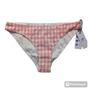 Southern Tide Pink White Gingham Bikini Bottom
